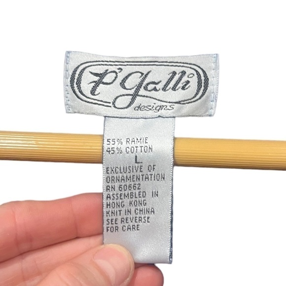 P Galli Designs Blue Embroidered Bling Vintage Vest Button Down Size Large - Picture 4 of 5